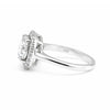 GEMHUB 4.00 Ct round cut lab grown diamond ring with halo setting, 18k gold vermeil.