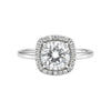 GEMHUB 4.00 Ct round cut lab grown diamond ring with halo setting in 18k gold vermeil.