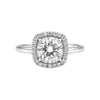 GEMHUB 4.00 Ct round cut lab grown diamond ring with halo, 18k gold vermeil.