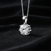 GEMHUB 4 carat round lab diamond solitaire pendant in 18k gold vermeil with VS1 clarity.