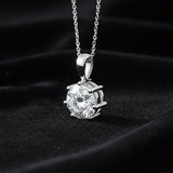 GEMHUB 4 carat round lab diamond solitaire pendant in 18k gold vermeil with VS1 clarity.