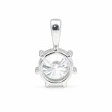 GEMHUB 4 carat round lab diamond solitaire pendant in 18k gold vermeil with VS1 clarity.