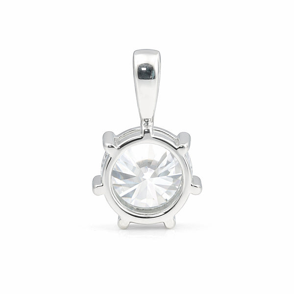 GEMHUB 4 carat round lab diamond solitaire pendant in 18k gold vermeil with VS1 clarity.