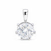 GEMHUB 4 carat round lab diamond solitaire pendant in 18k gold vermeil with VS1 clarity.