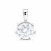 GEMHUB 4 carat round lab diamond solitaire pendant in 18k gold vermeil with VS1 clarity.