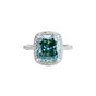 5.00 Ct Cushion Cut Blue Lab Grown Diamond Ring — VS1 Clarity, 18k Gold Vermeil