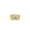 GEMHUB 5.00 Ct round cut lab grown diamond ring in 18k gold vermeil with VS1 clarity.