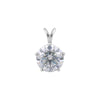 GEMHUB 6 Ct round cut lab grown diamond pendant, VS1 clarity, 18k gold vermeil, white gold setting.