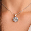 GEMHUB 6 Ct round cut lab grown diamond pendant in 18k gold vermeil with VS1 clarity.