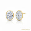 7 carat round cut white moissanite solitaire stud earrings in 18k gold vermeil