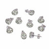 GEMHUB 5 pairs of oval cut natural aquamarine stud earrings in 925 sterling silver. Gift for women.