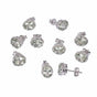 Natural Aquamarine Stud Earrings 5 Pairs Set