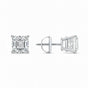 IGI F/VS 3 Ct Asscher Lab Grown Diamond Earrings 14K White Gold Screw