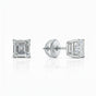IGI F/VS 3 Ct Asscher Lab Grown Diamond Earrings 950 Platinum Screw