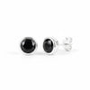GEMHUB 10 Ct black agate round cut stud earrings in 925 sterling silver.