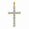 GEMHUB 1.20 Ct round cut blue diamond cross pendant in 18k gold vermeil with VS1 clarity.