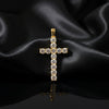 GEMHUB 1.20 Ct round cut blue lab grown diamond cross pendant in 18k gold vermeil with VS1 clarity.