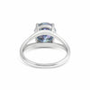 GEMHUB 2.50 Ct round cut blue lab grown diamond ring with VS1 clarity set in 18k gold vermeil.