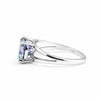 GEMHUB 2.50 Ct round cut blue lab grown diamond ring with VS1 clarity set in 18k gold vermeil.