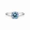 GEMHUB 2.50 Ct round cut blue lab-grown diamond ring with VS1 clarity set in 18k gold vermeil.