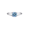 GEMHUB 2.50 Ct round cut blue lab-grown diamond ring with VS1 clarity set in 18k gold vermeil.