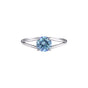 2.50 Ct Round Cut Blue Lab Grown Diamond Ring — VS1 Clarity, 18k Gold Vermeil