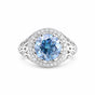 3.50 Ct Round Cut Blue Lab Grown Diamond Ring — VS1 Clarity, 18k Gold Vermeil