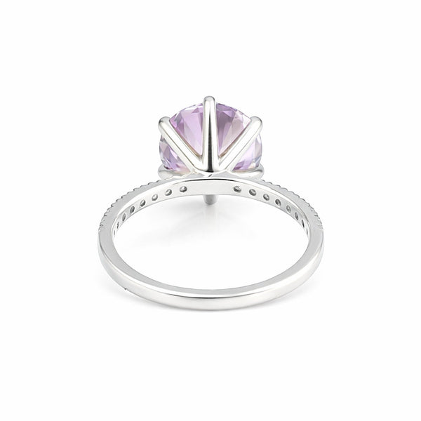 GEMHUB 2.00 Ct round cut blue lab grown diamond ring with VS1 clarity set in 18k gold vermeil.