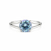 GEMHUB 2.50 Ct round cut blue lab-grown diamond ring with VS1 clarity set in 18k gold vermeil.