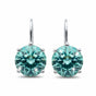 6.20 ct DEW Certified Round Blue Moissanite Dangler Earrings In Vermeil 925 Silver