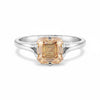 Top view of asscher cut champagne diamond showing hall-of-mirrors faceting
