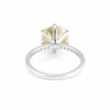 GEMHUB 3.45 Ct round cut champagne lab grown diamond ring with VS1 clarity set in 18k gold vermeil.