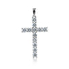 GEMHUB 3 Ct round cut lab grown diamond cross pendant in 18k white gold vermeil, VS1 clarity.