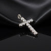 GEMHUB 3 Ct round cut lab-grown diamond cross pendant in 18k white gold vermeil with VS1 clarity.
