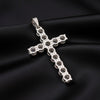 GEMHUB 3 Ct round cut lab grown diamond cross pendant in 18k white gold vermeil with VS1 clarity.