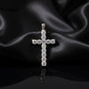 GEMHUB 3 Ct round cut lab-grown diamond cross pendant in 18k white gold vermeil, VS1 clarity.