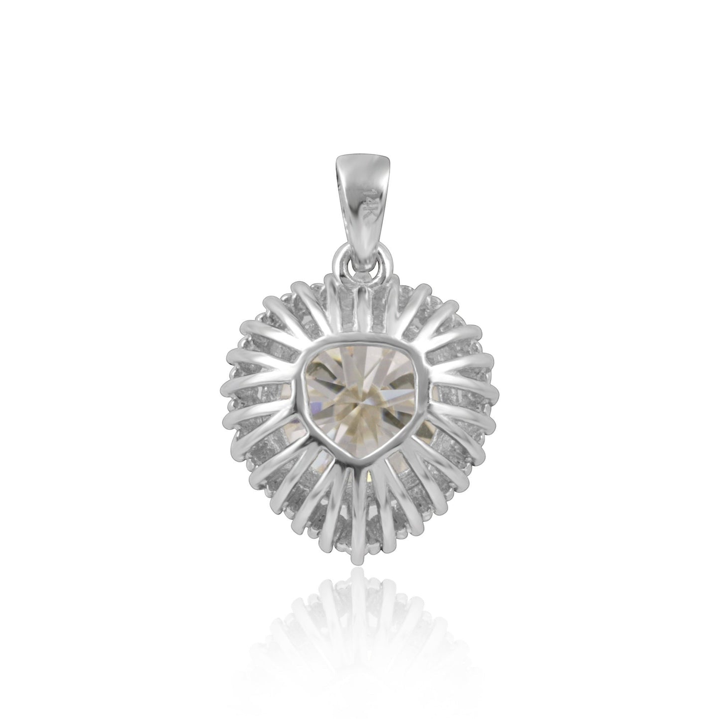 GEMHUB 3.50 Ct round cut lab grown diamond pendant in 18k gold vermeil with VS1 clarity.