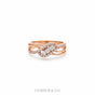 0.45 Ct. IGI Certified Criss-Cross Diamond Ring 18K Yellow Gold Women's