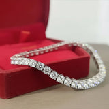 6.50 carat round cut natural diamond tennis bracelet in 14k yellow gold