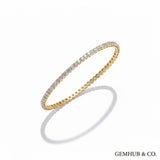 14k yellow gold tennis bracelet with 3.80 carats of round natural diamonds