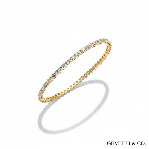 3.80 carat natural diamond tennis bracelet in 14k yellow gold, GH/SI clarity