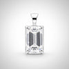 GEMHUB 3.30 Ct emerald cut lab grown diamond pendant in 18k gold vermeil with VS1 clarity.