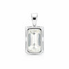 GEMHUB 3.30 Ct emerald cut lab grown diamond pendant in 18k gold vermeil with VS1 clarity.