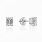 IGI F/VS 1 Ct Emerald Lab Grown Diamond Earrings 14K White Gold Screw