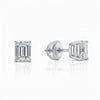 GEMHUB 3 Ct Emerald Lab Created Diamond Stud Earrings in 950 Platinum with screw backs. IGI certified.