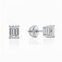 IGI F/VS 3 Ct Emerald Lab Grown Diamond Earrings 950 Platinum Screw