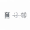 GEMHUB 3 Ct Emerald Lab Created Diamond Earrings in 950 Platinum with screw backs. IGI certified.