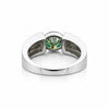 GEMHUB 2.00 Ct round cut green lab-grown diamond ring in 18k gold vermeil, VS1 clarity.