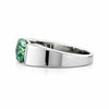 GEMHUB 2.00 Ct round cut green lab grown diamond ring with VS1 clarity in 18k gold vermeil.