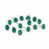 GEMHUB 5 pairs of oval-cut green emerald stud earrings in 925 sterling silver.